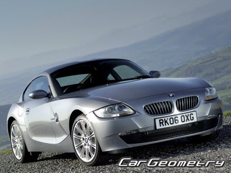 BMW Z4 (E85) Roadster 2003-2009 and BMW Z4 (E86) Coupe 2006-2009 Body dimensions