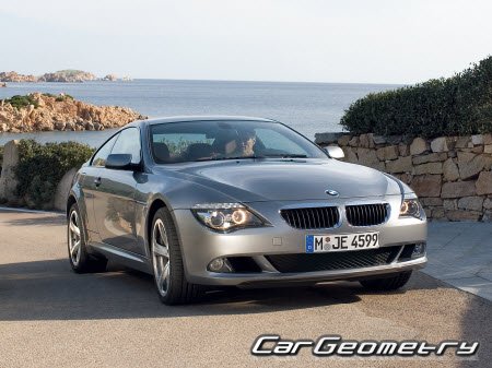 BMW 6 Series (E63 и E64) 2004-2010 Body dimensions