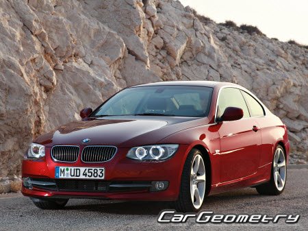 BMW 3 Series (E92 E93) 2006-2013 (Coupe and Convertible) Body dimensions