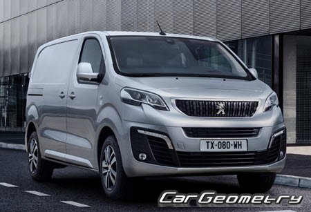 Peugeot Expert Van (L1, L3) 2016–2024 Body dimensions