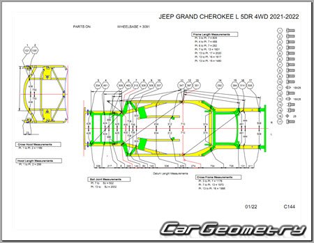 Jeep Grand Cherokee L (WL) 2021-2030 Body dimensions