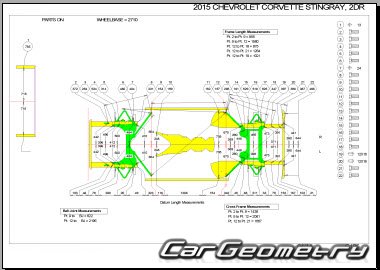 Chevrolet Corvette Stingray (C7) 2014-2022 Body dimensions