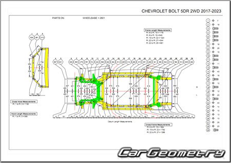 Chevrolet Bolt 2017–2023 Body dimensions