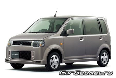 Mitsubishi eK-Sport 2006–2012 Body dimensions