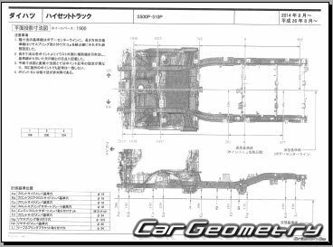 Daihatsu Hijet Truck (S500P S510P) 2014-2021 (RH Japanese market) Body dimensions