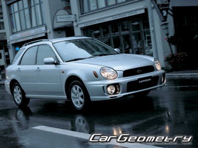 Subaru Impreza II (GD, GG) 2001-2003 Body dimensions