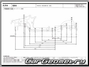 Suzuki SX4 2006-2012 (RH Japanese market) Body dimensions