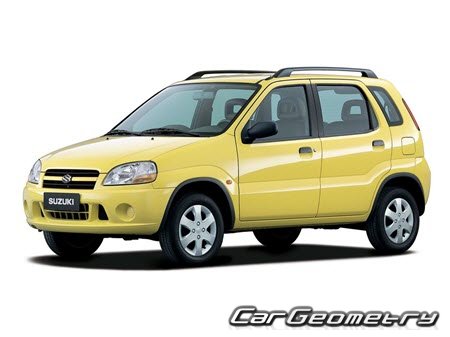 Suzuki Ignis 5-door (HT51S) 2000–2003 Body dimensions