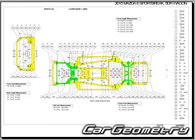 Mazda 6 Wagon 2013-2022 Body dimensions