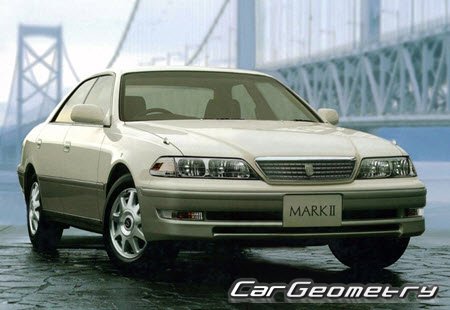 Toyota Mark II (GX10#, JZX10#, LX100) 1996-2000 Body dimensions