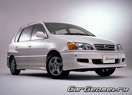 Toyota Ipsum 1996-2001 Body dimensions