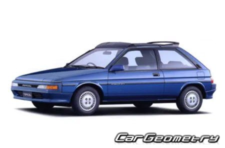 Toyota Corsa & Corolla II & Tercel (EL30) 1986-1990 Body dimensions