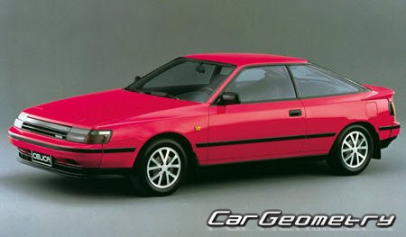 Toyota Celica (T160) 1985-1989 Body dimensions