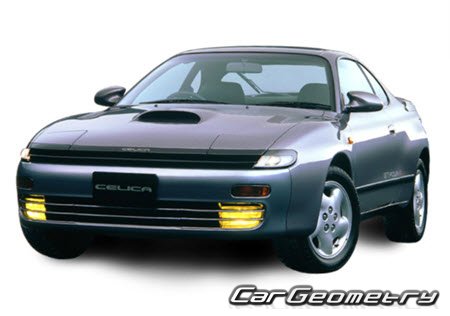 Toyota Celica (ST182 ST183 ST183C ST185 ST185H) 1989-1993 Body dimensions
