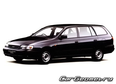 Toyota Caldina Van (T19#V) 1992–2002 Body dimensions