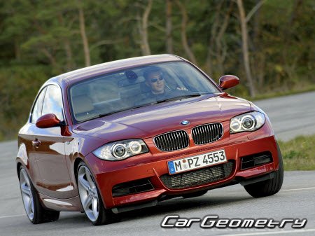 BMW 1 Series (E82 и E88) Coupe & Convertible 2007-2013 Body dimensions