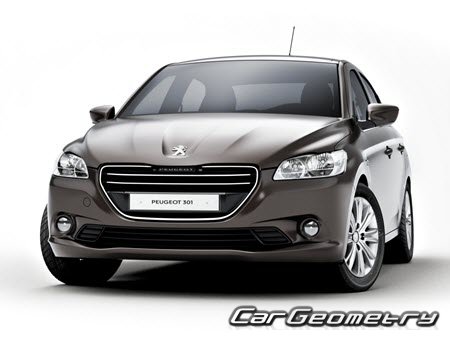 Peugeot 301 2012-2020 Body dimensions