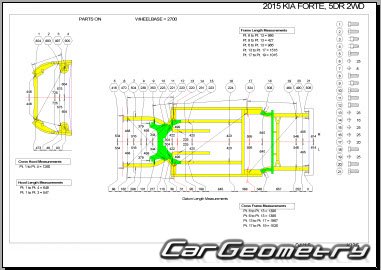 Kia Cerato Hatchback (YD) 2013-2020 (Kia Forte 5D USA and Kia K3) Body dimensions