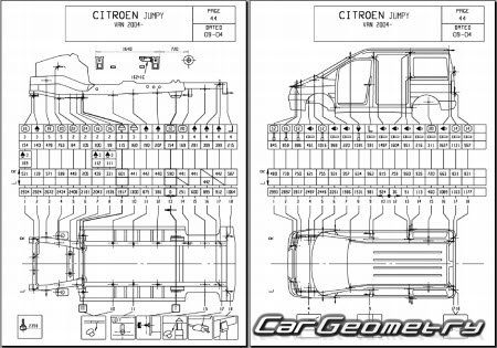 Citroen Jumpy 2002-2006 (Short & Long Van) Body dimensions