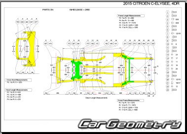 Citroen C-Elysee 2012–2020 Body dimensions