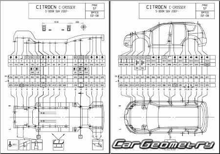 Citroen C-Crosser 2007–2013 Body dimensions