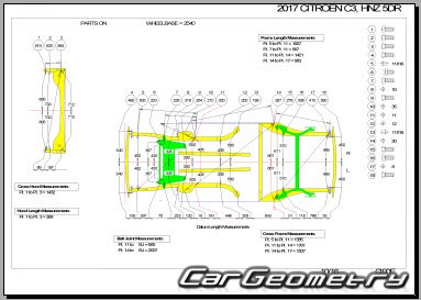 Citroen C3 2017-2023 (5DR Hatchback) Body dimensions