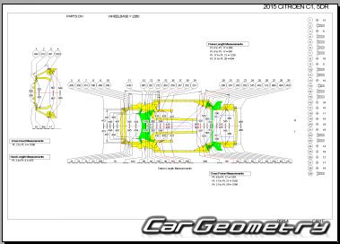 Citroen C1 2014-2020 (3DR, 5DR) Body dimensions
