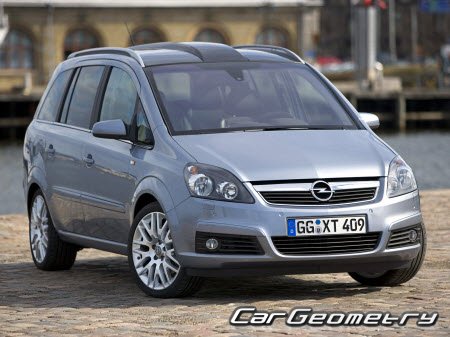 Opel Zafira B 2005-2011 Body dimensions