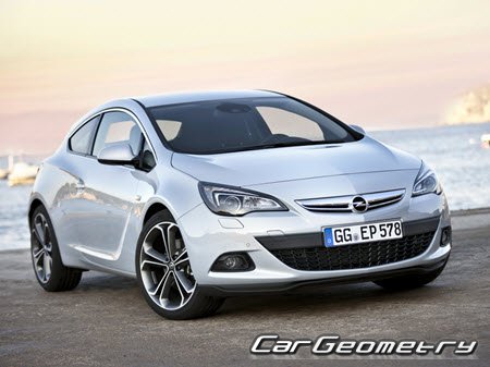 Opel Astra GTC (3DR) 2011-2016 Body dimensions