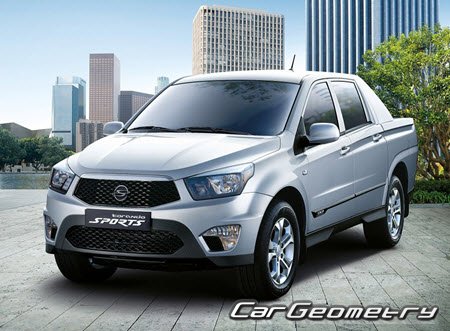 SsangYong Actyon Sport 2012-2019 Body dimensions