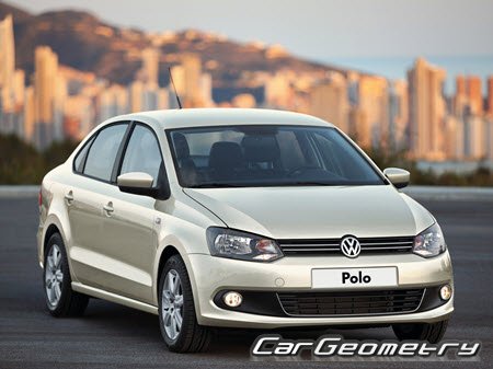 Volkswagen Polo Sedan (Typ 6R) 2010-2016 Body dimensions