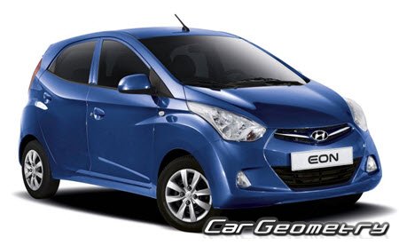 Hyundai EON & Atos Eon (HA) 2012-2019 Body dimensions
