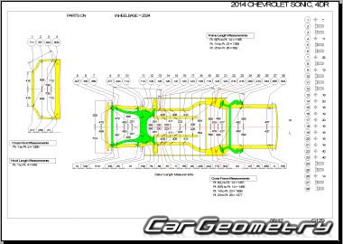 Chevrolet Sonic (Aveo) T300 2012-2018 Body dimensions