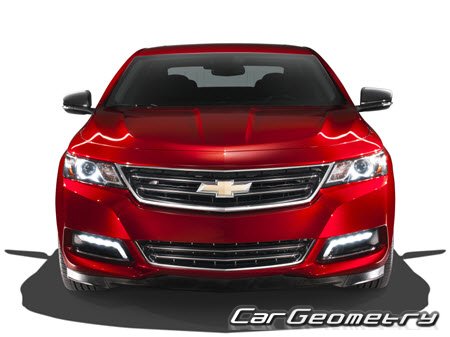Chevrolet Impala 2013-2020 Body dimensions