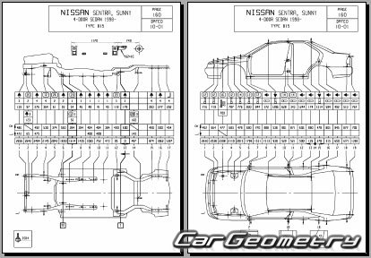 Nissan Sentra (B15) 2000–2006 Body dimensions