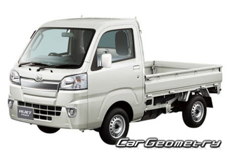 Daihatsu Hijet Truck (S500P S510P) 2014-2021 Body dimensions