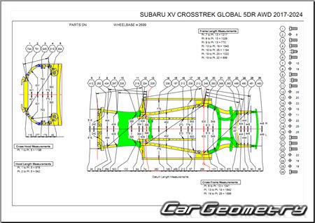 Subaru Crosstrek XV 2018-2024 (XV, XV Crosstrek) Body dimensions