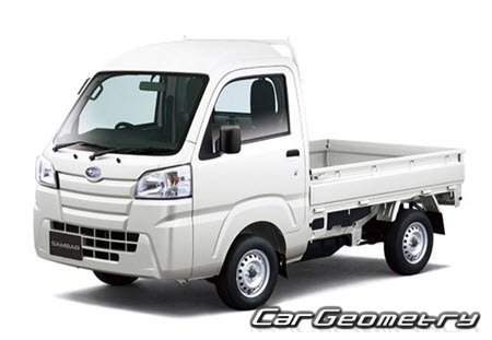 Subaru Sambar Truck 2014-2022 Body dimensions
