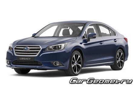 Subaru Legacy B4 & Legacy Touring Wagon 2015-2019 Body dimensions