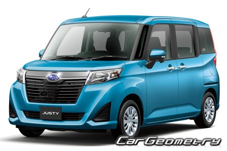 Subaru Justy (M910S M900S) 2016-2021 Body dimensions