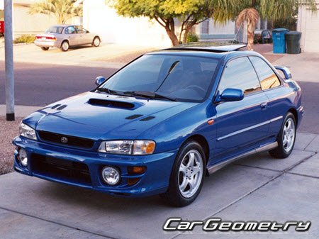 Subaru Impreza (GC GF) 1992-2000 Body dimensions