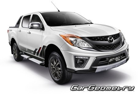 Mazda BT-50 (UP UR) 2012–2019 Body dimensions