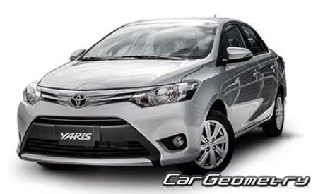 Toyota Vios & Yaris Sedan 2013–2017 Body dimensions