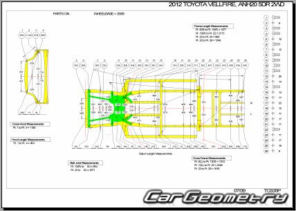 Toyota Alphard & Vellfire (ANH2# GGH2#) 2008-2015 (RH Japanese market) Body dimensions