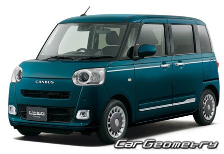 Daihatsu Move Canbus (LA850 LA860) 2022-2028 Body dimensions
