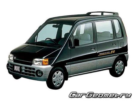 Daihatsu Move (L600 L602 L610) 1995-1998 Body dimensions