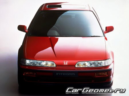 Honda Integra (Sedan, Coupe) 1990-1993 Body dimensions