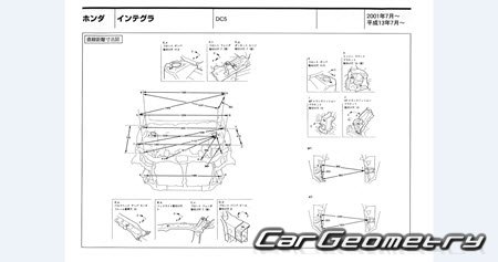 Honda Integra (DC5) 2002–2006 (RH Japanese market) Body dimensions