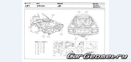 Isuzu Piazza & Impulse (JR) 1981-1991 Body dimensions