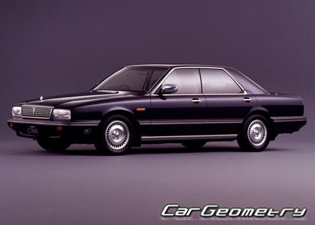 Nissan Cedric Cima (FPY31) 1987-1991 Body dimensions